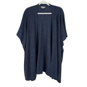 Loft Open Front Knit Cardigan Sleeveless Womens Size M/L Navy Sweater Casual